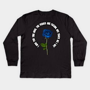 roses blue, black Kids Long Sleeve T-Shirt